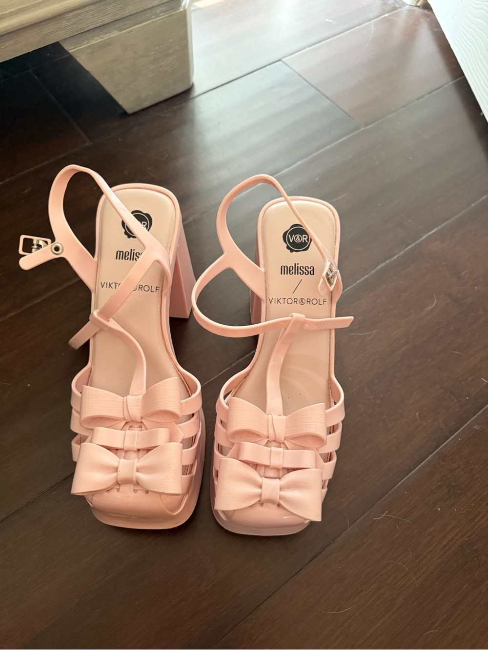 Viktor & Rolf Pale Pink Jelly Bow Sandals